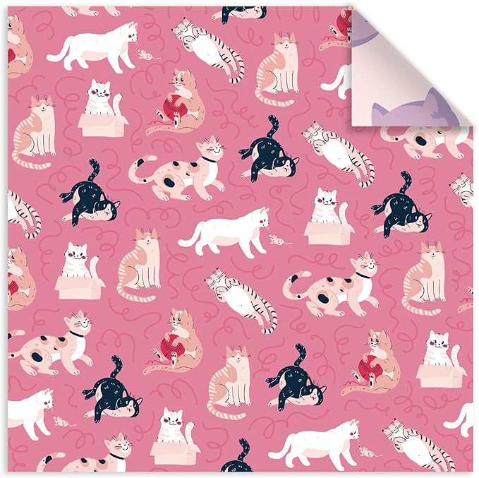 Origami Paper 6x6 Double Sided 50 Sheets 10 Colors origami kit Japanese Chiyo Square Craft Kits Easy Fold Arts Crafts DIY Handwork Cat Family