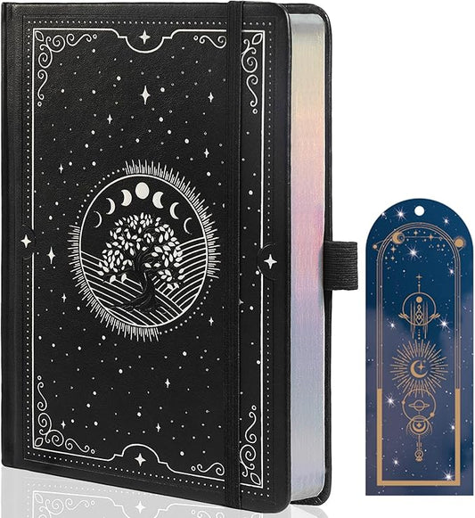TIEFOSSI Tree of Life Journal, A5 Lined Journal for Women Men, Aesthetic Notebook with 316 Numbered Pages, Hardcover Vegan Leather Journals with Bookmark, 100 GSM Thick Paper
