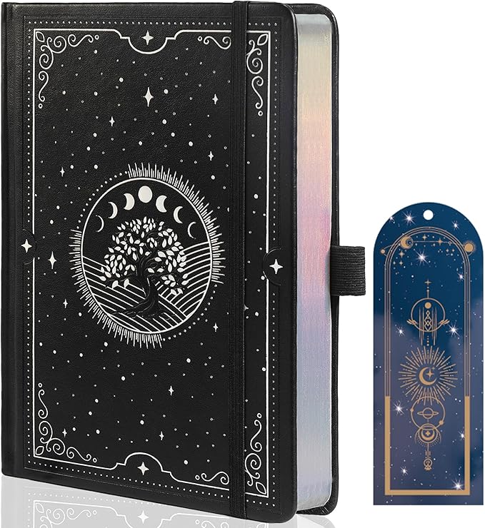 TIEFOSSI Tree of Life Journal, A5 Dotted Journal for Women Men, Dot Aesthetic Notebook with 190 Numbered Pages, Hardcover Vegan Leather Journals with Bookmark, 160 GSM Thick Paper