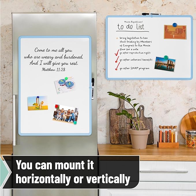 Mr. Pen- Magnetic Whiteboard Dry Erase, 18x24 Inches, Dry Erase Board with Black Fine Point Marker, Magnetic White Board for Students, Home, Office and Classroom
