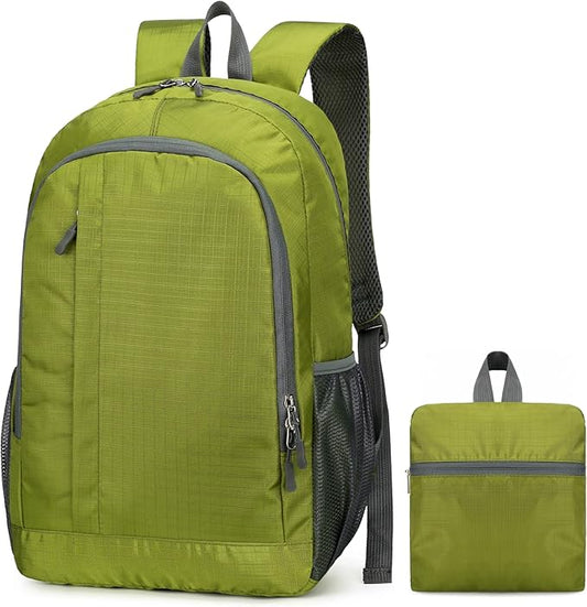 Ultra Lightweight-Packable-Hiking-Backpack Foldable Travel Camping Daypack Casual Outdoor Water-resistant 25L Bags (Green)