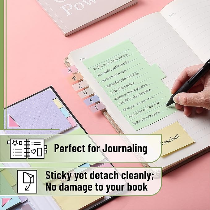 Mr. Pen- Sticky Notes Set, 410 Pack, Ruled, Dotted & Blank Notes with 150 Index Tabs, Divider Sticky Pads for Bible Study, Office, School, Planning, Journaling & Organization