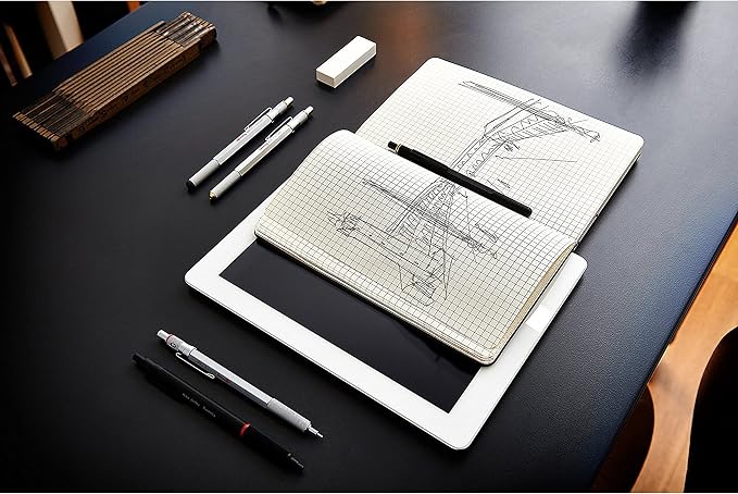 Rotring 600 Full-Metal Body Mechanical Pencil, 0.7mm, Black - For Precise Ruler-Based Drawing