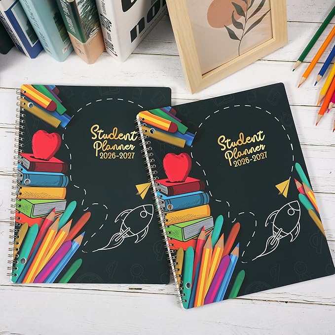 Student Planner 2026-2027 - Academic Year Weekly & Monthly School Planner, 11’’ × 9’’, Student Calendar with Stickers, Monthly Tabs, Strong Twin-Wire Binding, Perfect Organizer