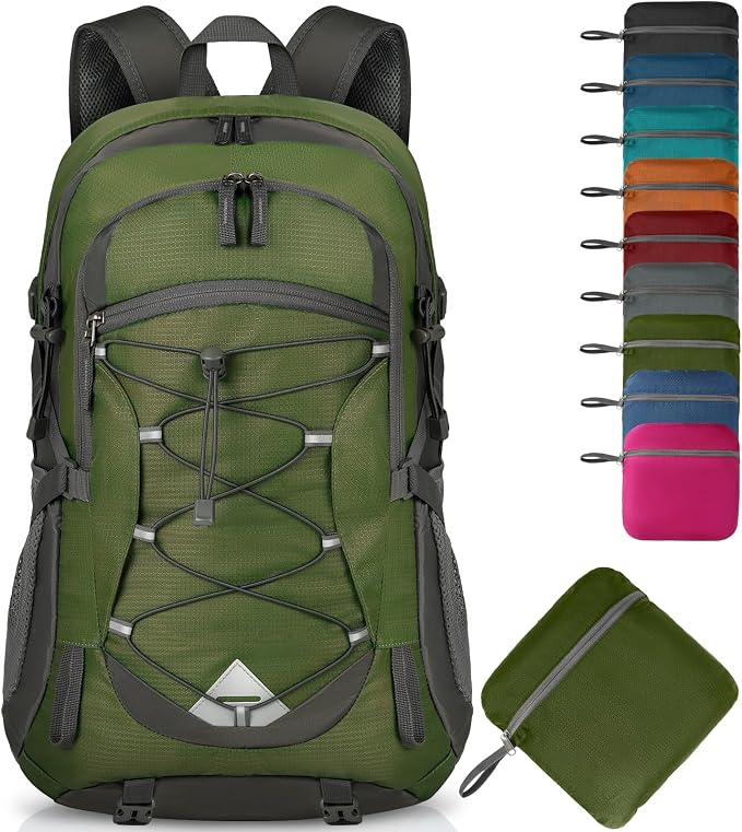 IGOLUMON Hiking Backpack 40L Packable Lightweight Camping Daypack Men Women | Multi-compartment storage Water-resistant Foldable Nylon Material Hiking Day pack for Camping Cycling Outdoor