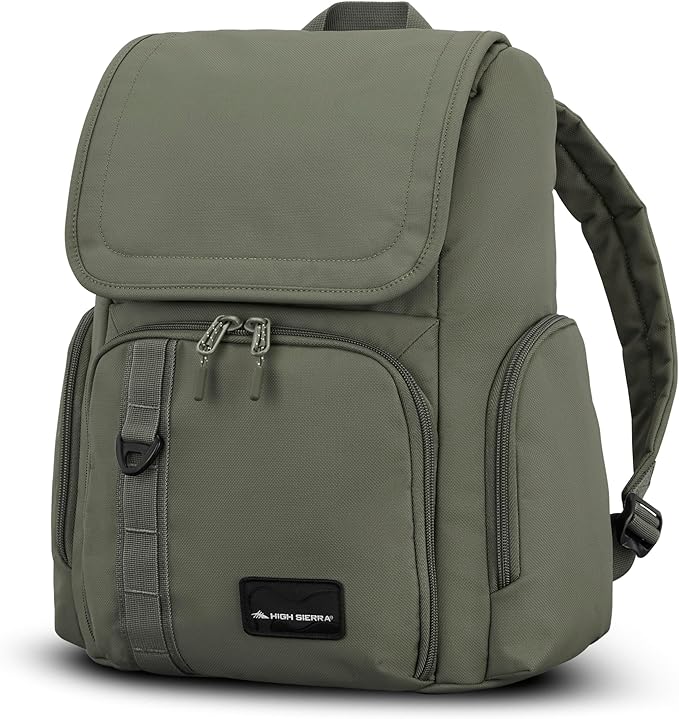 High Sierra Lineage Flap Backpack- Olive