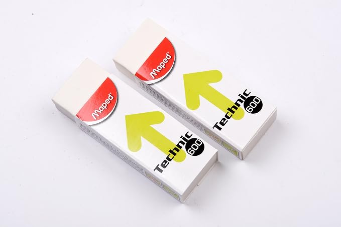 Maped Technic 600 Vinyl Eraser, White, Pack of 2 (011722US)
