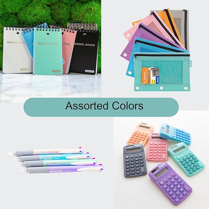 Back to School Supplies Elementary, Pastel Colors 15 count