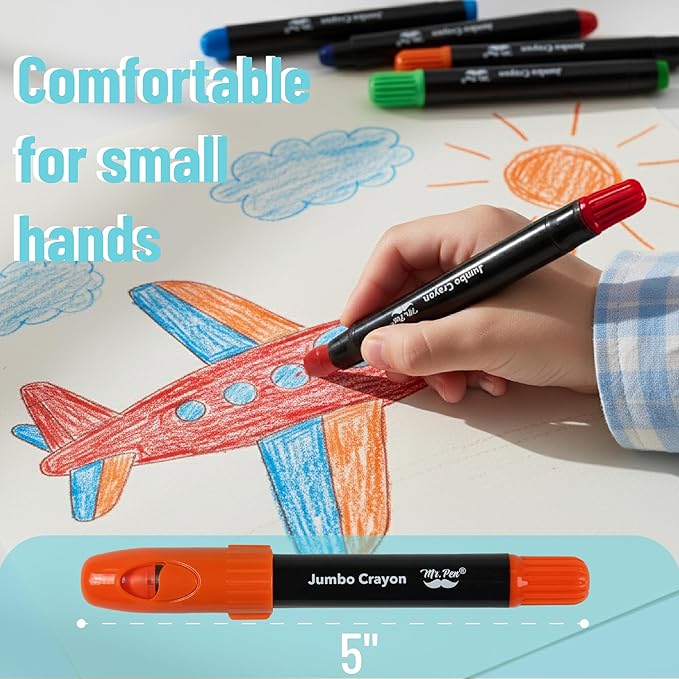 Mr. Pen- Jumbo Twistable Crayons, 24 Pack, Multicolor, Non-Toxic Washable Crayons