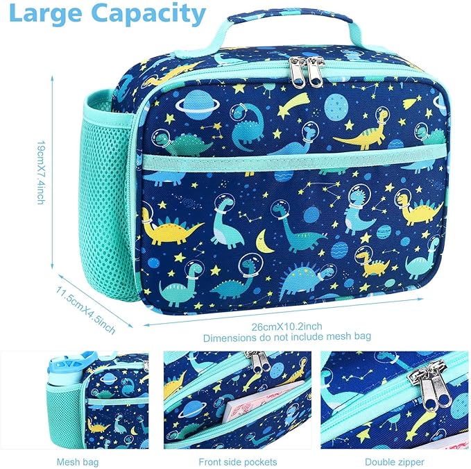 RHCPFOVR Kids Lunch Bag - Insulated Lunch Box for Boys Girls,Washable Lunch Bag and Reusable Toddler Leak-proof Lunchbox for School and Daycare