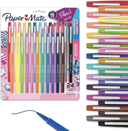 Paper Mate Flair Felt Tip Pens, Medium Point (0.7mm),Back to School, Teacher Supplies, Arts & Crafts (Pack of 288)