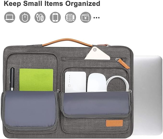 MOSISO 360 Protective Laptop Case 16 inch, 15-15.6 inch Laptop Sleeve Compatible with MacBook Pro 16, HP Acer Dell Lenovo ASUS, Side Open Carrying Case with 4 Zipper Pockets&Handle, Taupe Gray
