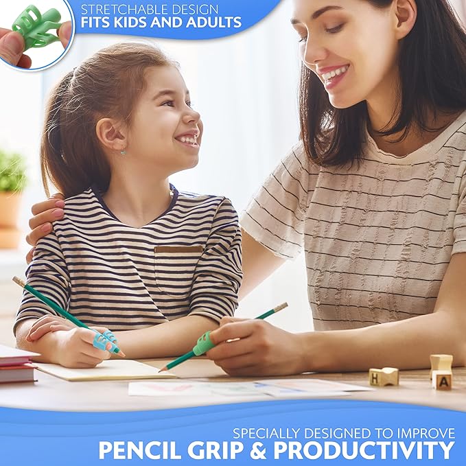Stylo 3 Pack Pencil Grips for Kids Handwriting - Ergonomic Pencil Grippers for Toddlers Ages 2-5, Preschool & Kindergarten - Left Handed & Right Hand Writing Tools - Occupational Therapy Grip