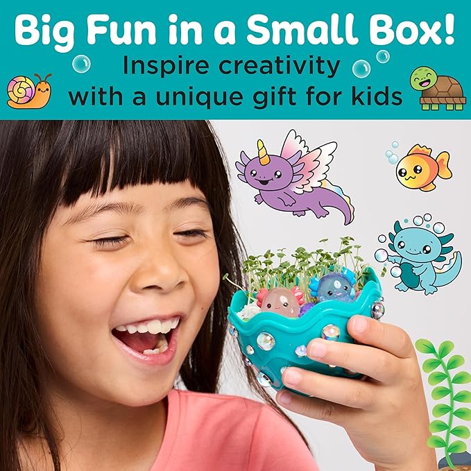 Creativity for Kids Mini Garden: Axolotl Terrarium - STEM Science Kit for Kids, Axolotl Arts and Crafts for Kids, Kids Gifts | Spring Gifts & DIY Girls Toys (Ages 6+)