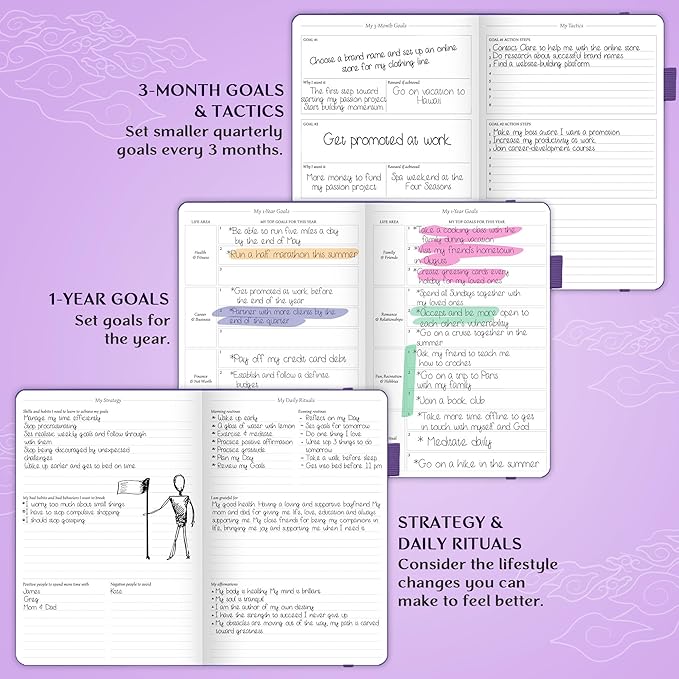 Legend Planner – Undated Weekly & Monthly Life Planner to Hit Your Goals & Live Happier, Organizer Notebook & Productivity Journal, A5 (Purple)