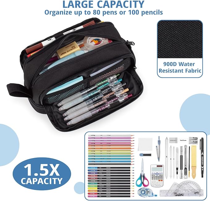 Tactical 4 Compartments Pencil Case for Boy, Large Pen Pouch Bag for School | Tactical Large Capacity Pen Box, 900D Farbic Tool Bag for School College Office Marker Organizer for Boy Kid Men Adult Teen