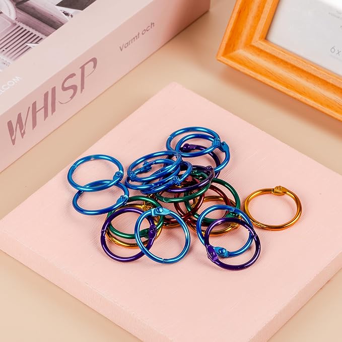 Mr. Pen- Loose Leaf Binder Book Rings, 72 Pack, Assorted Colors, 1 Inch, Metal Binder Rings for Index Cards, Flash Cards, Notebooks, Scrapbook, Keychains, School, Home, Office