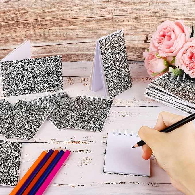 24 Pack Mini Notebook Composition Pocket Spiral Notebooks Notepads for Kids