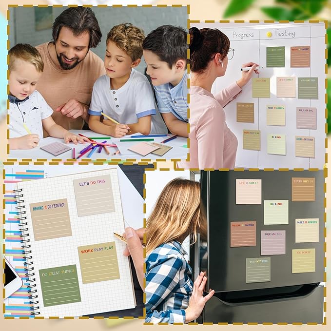 Yinder 24 Pcs Inspirational Sticky Notes Cute Motivational Sticky Notes Pad End of Year Employee Appreciation Gifts Bulk for Teacher Nurse Coworkers Office Supplies 3 x 3'' (Motivational,Boho)