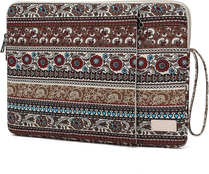 Laptop Sleeve 13.3 inch14 Inch, 15.6inchWater Resistant Traveling Computer Cover with Handle, Shockproof Protective Carrying Laptop Case (Y8-Khaki Bohemia, 14 inch)