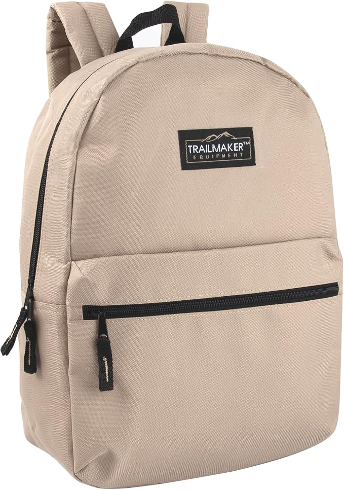 Trail maker 24 Pack- Classic 17 Inch Backpacks in Bulk Wholesale Back Packs for Boys and Girls (Assorted 12 Colors Pack)