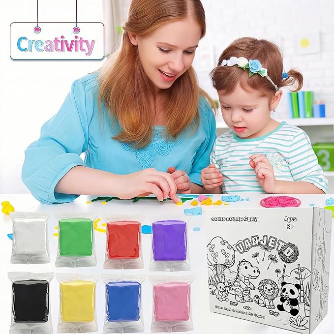 Modeling Clay for Kids, VANJETO Molding Magic Clay for Kids Air Dry, Super Soft Clay for DIY Slime, Ultra Light Air Dry Modeling Clay for Toddlers Children Teens, 7 OZ/Bag