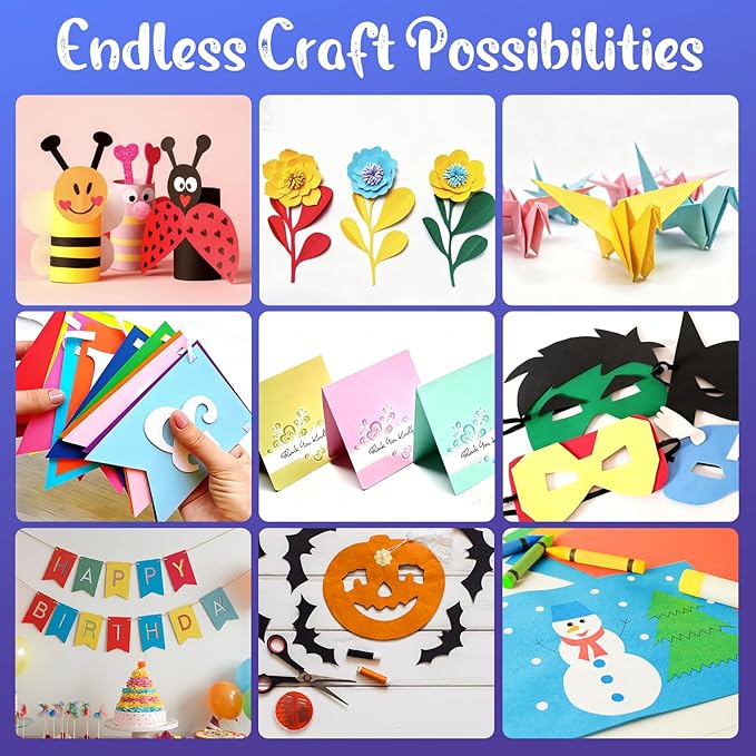 CreGear 40 Sheets Colored Cardstock Printer Paper 8.5 x 11, 10 Assorted Colors Card Stock, 180gsm/65lb Multicolor A4 Colorful Construction Paper for Crafting, Christmas DIY Card Making, Scrapbooking