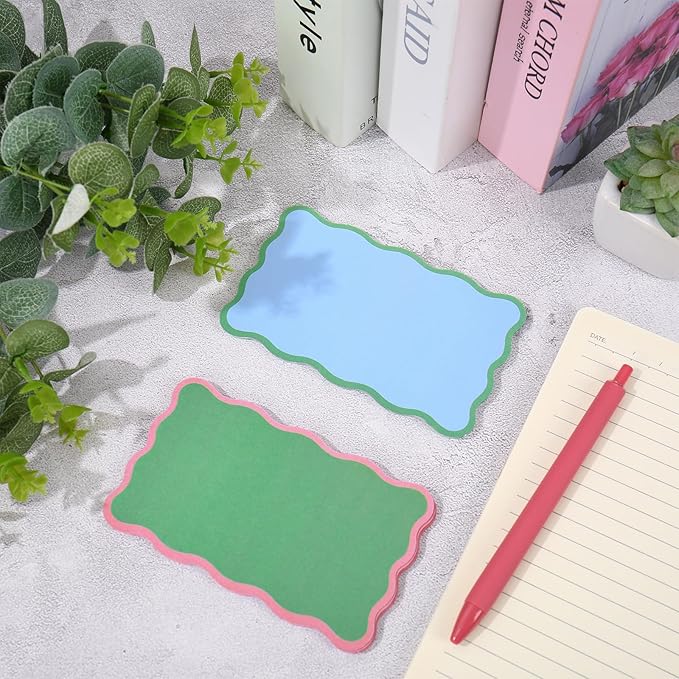 Whaline 120 Pack Scalloped Index Cards 3 x 5 Inch Colored Cardstock Flashcard Color-Blocking Blank Index Cards for Note-taking Studying Organizing School Office Supplies