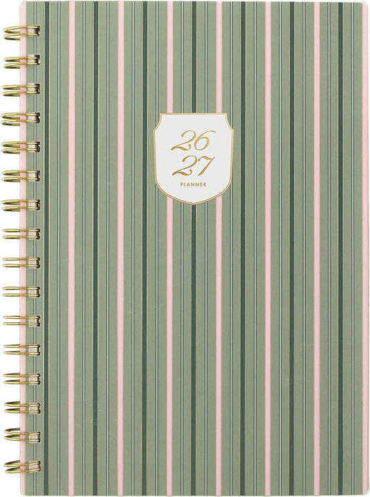 Cambridge Planner 2026-2027 Weekly & Monthly Academic 12-Month July-June, 5-1/2" x 8-1/2", Cherrywood Lane, Piper Stripe (CL19-200A)