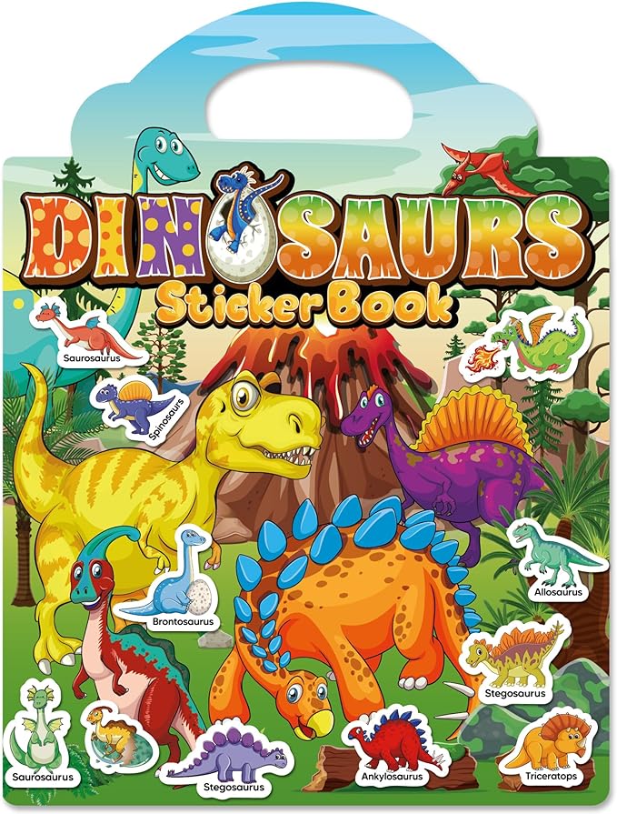 Walenced Reusable Sticker Book for Toddlers, Travel Stickers for Kids, Toddler Craft Activities Toys, Birthday Gifts for Boys & Girls