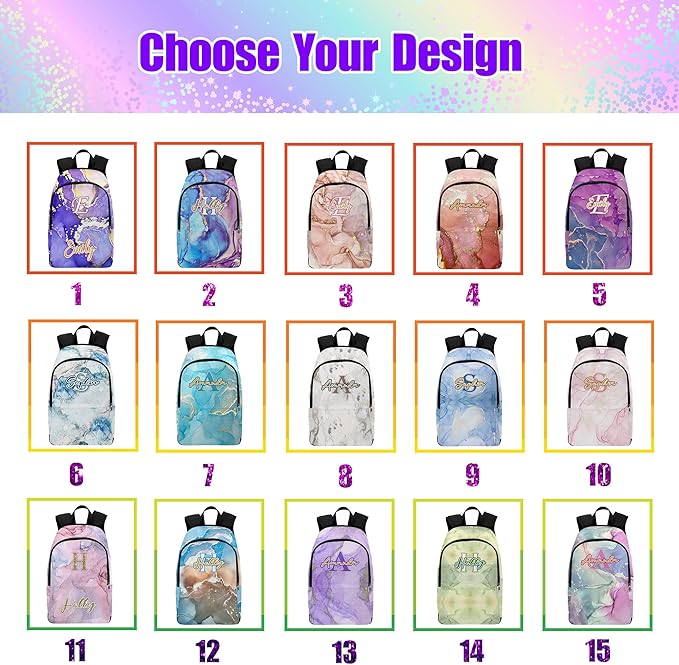 M YESCUSTOM Kids School Backpack for Boy Girls Personalized Teen Bookbag Elementary Kindergarten Custom Name School Bag Little Toddler Backpack Travel Laptop Backpack Casual Daypacks