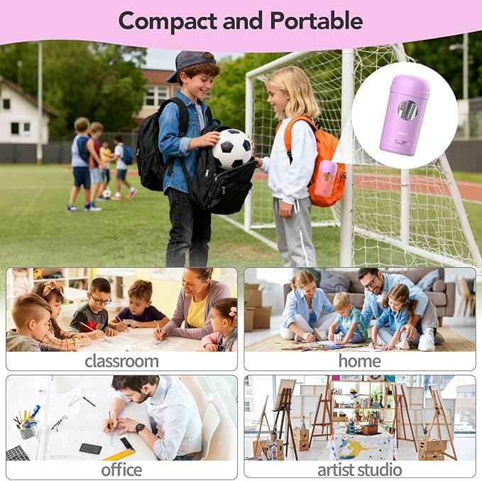 AFMAT Electric Pencil Sharpener, Fully Automatic Pencil Sharpener for 7-8mm Pencils & Colored Pencil, Auto in & Out, Rechargeable Vertical Hands-Free Sharpeners for Classroom/Home/Office PSX7(Purple)