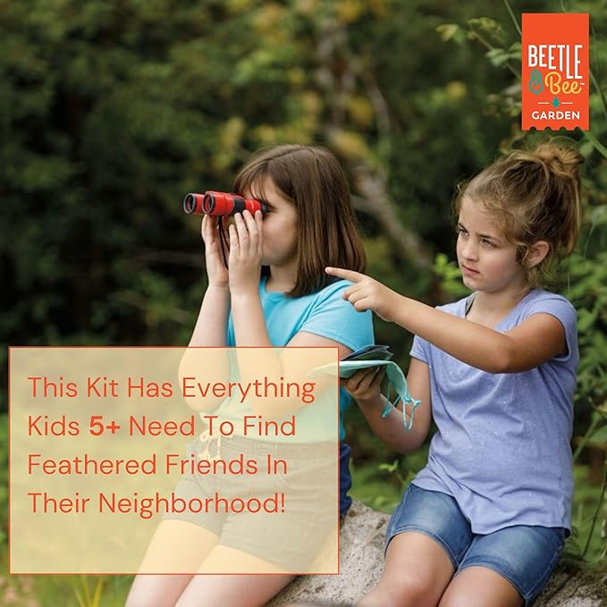 Little Birder Bird Watching Set for Kids, Outdoor Explorer Kit with 4x30 Binoculars, STEM Nature Toy for Backyard Travel Activities Ages 5+ - Beetle & Bee