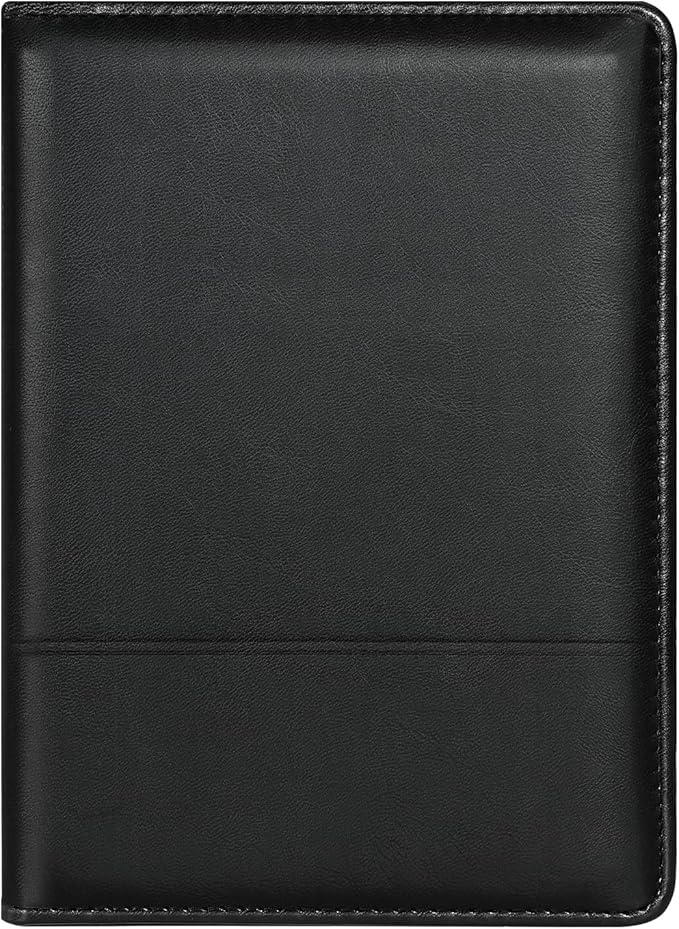 Gorbado Padfolio/Portfolio Binder, Mini Padfolio Portfolio Binder 5 x 8 Legal Writing Pad, A5 Document Organizer Folder for Men Women, Black.