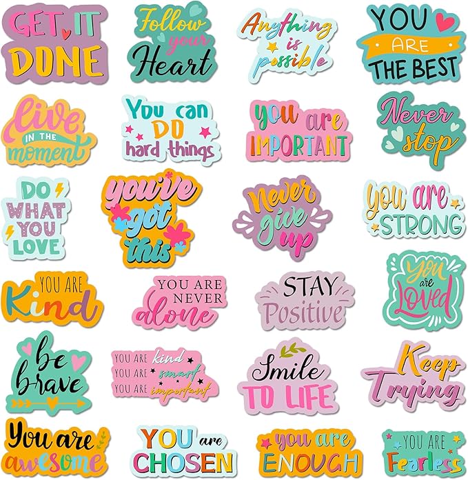 Sinmoe 24 Pieces Inspirational Fridge Magnets for Girls Bible Verse Locker Magnets for Girls Cute Motivational Quotes Refrigerator Decorations for School Classroom Whiteboard Office(Colorful Style)