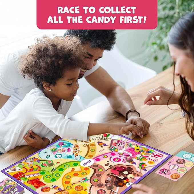 Candy Factory Family Board Game for Kids Ages 4-8 – Game Night & Classroom Learning Game – Sweet Adventure in The Magic Land of Candy – Beginner-Friendly, No Reading Required