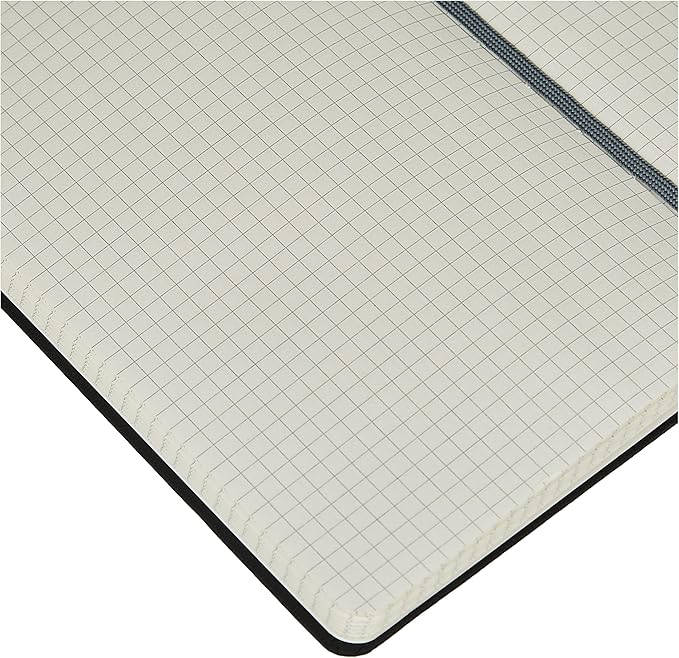 Amazon Basics Classic Grid Notebook for Writing and Note Taking, Hardcover, Graph Ruled, 240 Pages, 5" x 8.25", Black (Pack of 2)
