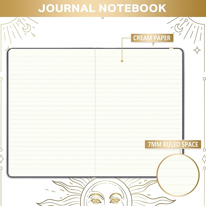 Artfan Ruled Notebook/Journal – Premium Thick Paper Faux Leather Classic Writing Notebook with Pocket + Page Dividers Gifts, Banded, Large, 144 Pages, Hard Cover, Lined (5.8''x 8.4'') - Dark Gray