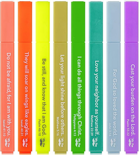 Mr. Pen- Bible Highlighters with Color-Coding System, 8 Pack, Soft Chisel Tip, Aesthetic Highlighters Assorted Colors, Fast Drying Bible Markers No Bleed Through for Journaling and Underlining