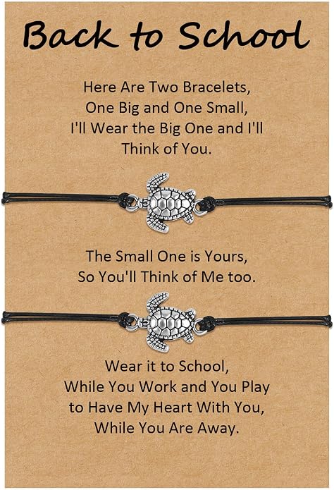 Back to School Gifts Mommy and Me Bracelet First Day of School Matching Wish Bracelets Set for Mother Daughter Son Women Teen Girls Boys Jewelry Gift