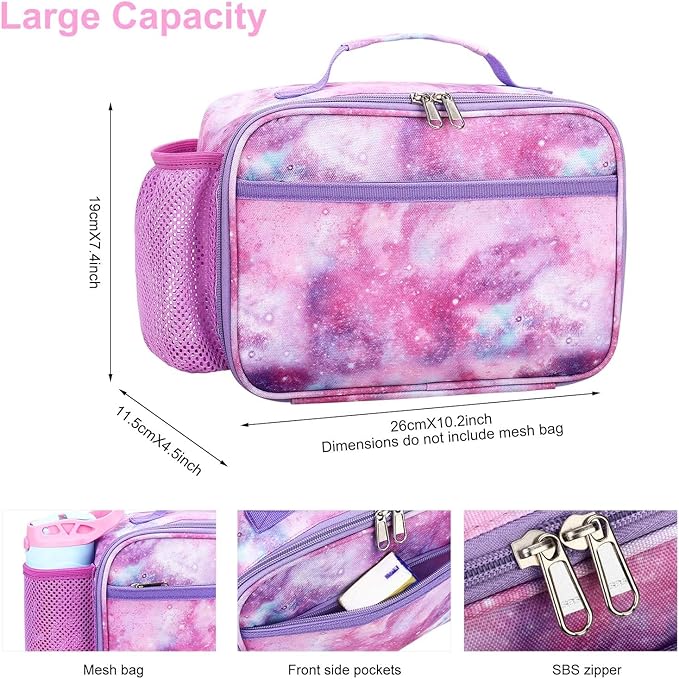 RHCPFOVR Kids Lunch Bag - Insulated Lunch Box for Boys Girls,Washable Lunch Bag and Reusable Toddler Leak-proof Lunchbox for School and Daycare