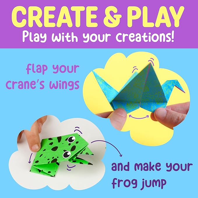 Creativity for Kids Neon Origami Mini Kit: 25 Origami Papers, Spring Crafts and Toys for Boys, Origami Kit Arts and Crafts for Kids, Small Gifts (Ages 7+)