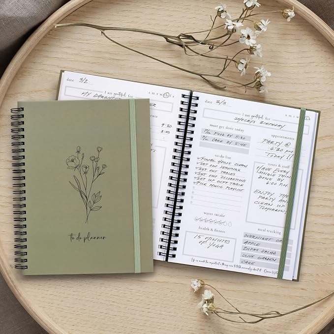 Beautiful To Do List Notebook - Aesthetic Daily Planner to Easily Organize Your Tasks And Boost Productivity - Stylish Undated ADHD Planner Gift and The Perfect School or Office Supplies For Women