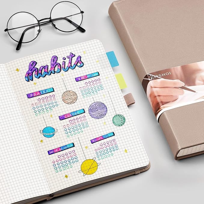 EMSHOI Graph Grid Journal Notebook, 256 Pages, A5 Size (5.7'' x 8.3'')