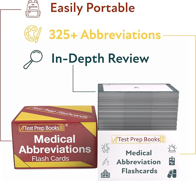 Medical Abbreviation Study Cards: Medical Abbreviations and Acronyms for Students [Full Color Cards]