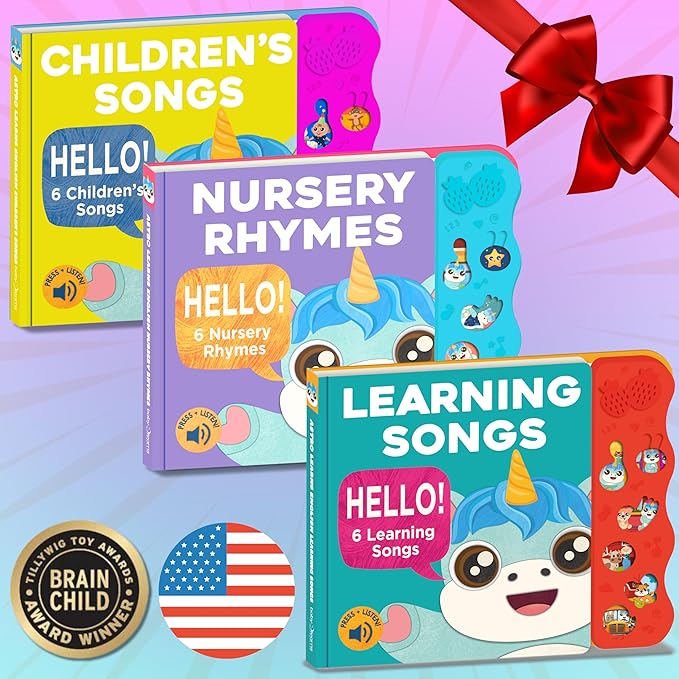 Astro Learns English Learning Songs — Musical Toys & Interactive Sound Board Books for Toddlers 1-3, Singing & Nursery Rhymes for Babies, Educational Talking Musical Toy, Sing Along Songs