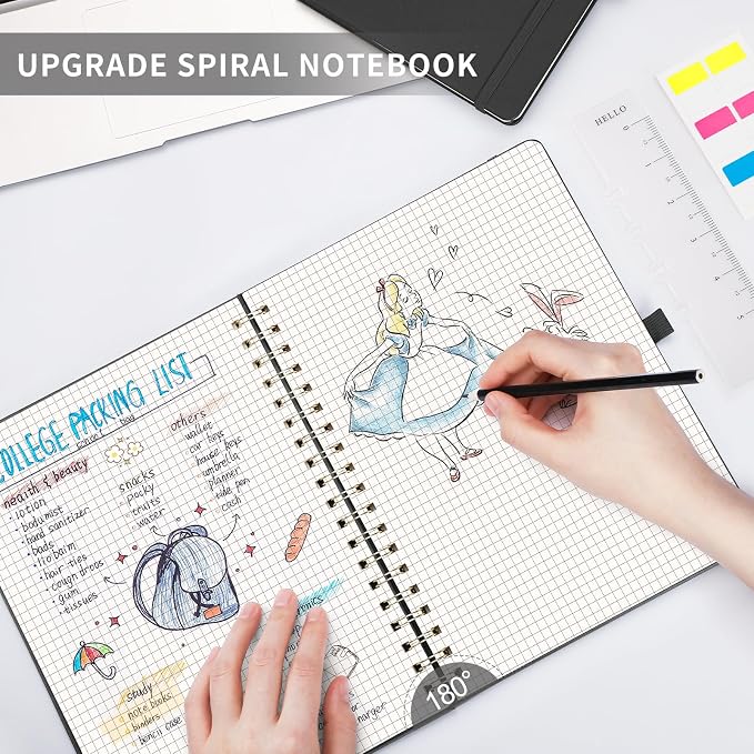 AHGXG Graph Paper Notebook, 140 Pages, B5 (7.6" x 10")
