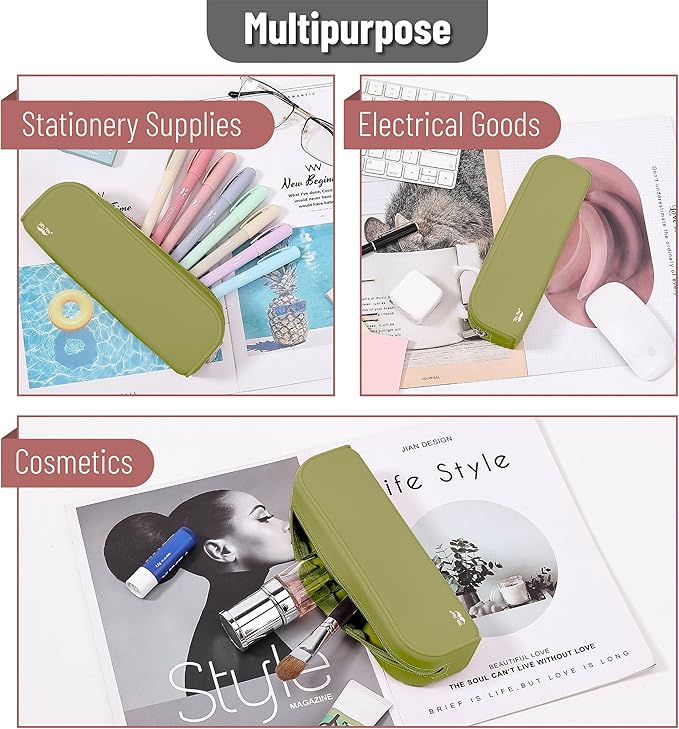 Mr. Pen- Silicone Pencil Case, Aesthetic Pencil Bag for Women, Makeup Pouch, Multifunctional Pouch for Stationery, Cosmetics and Electrical Goods Storage