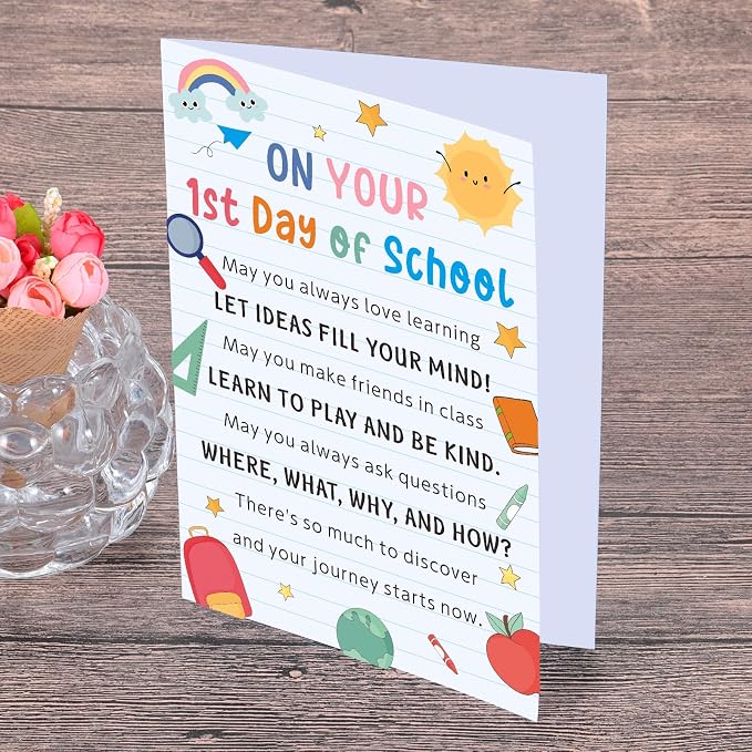 First Day of School Gifts Back to School Supplies for Kindergarten Students Stuff for Teen Girls Boys Kids Back to School Gifts for Daughter Son 1st Day of School Card Dorm Room Essentials Teacher