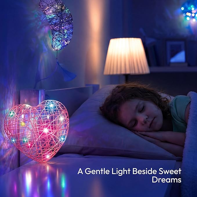 Klever Kits 3D String Art Kit for Kids, Light Up String Light Toy with 30 Multi-Colored LED Bulbs, Arts and Crafts Set, Birthday Gifts for Girls and Boys Ages 8+